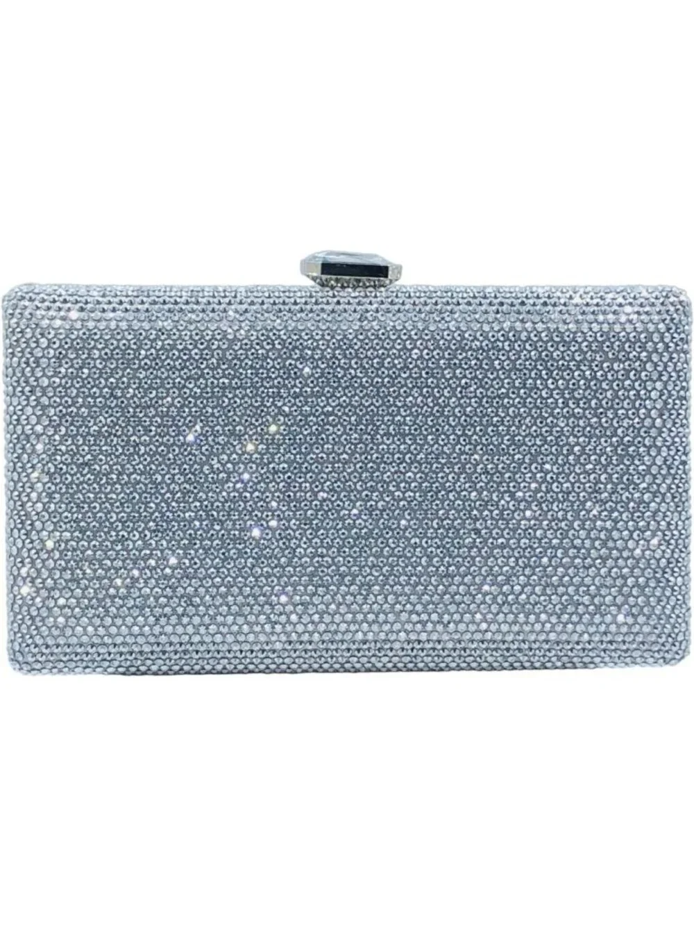 Elegant Crystal Evening Clutch Bag for Women | Rhinestone Bridal Purse, Mini Box